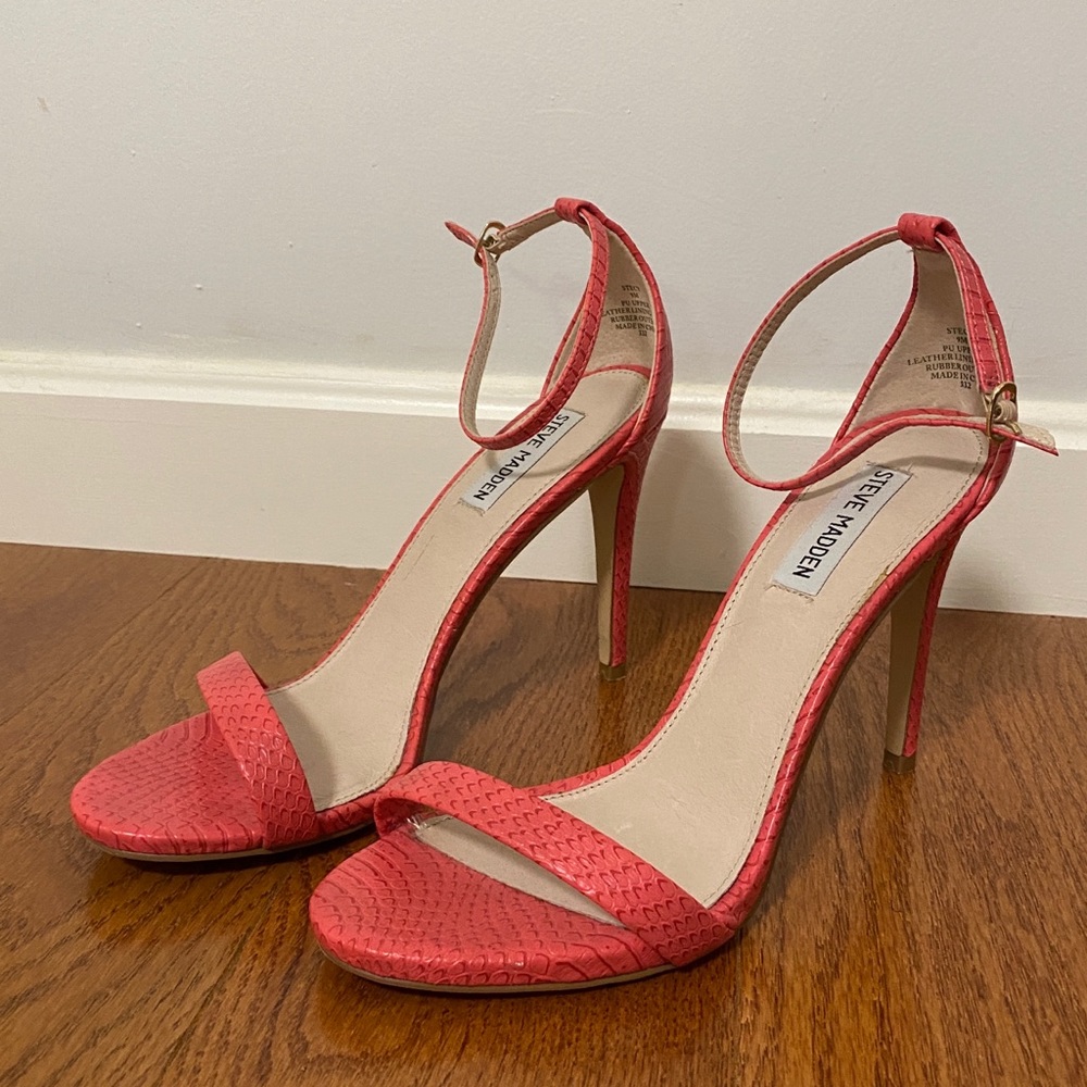 Super Sexy Pink Snake Print Heels Steve Madden